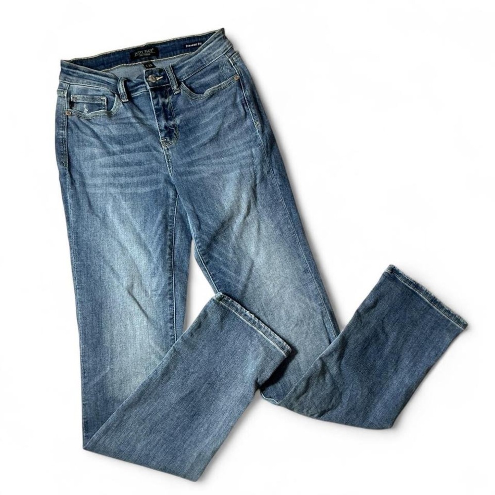 Judy Blue Women's Denim Jeans Straight Leg Dark Wash Comfort Stretch Sz 1/25